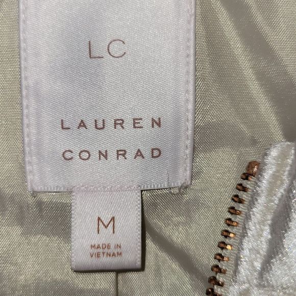 Women's Lauren Conrad Puffer Velour Sweater Jacket Size Medium - Picture 3 of 4